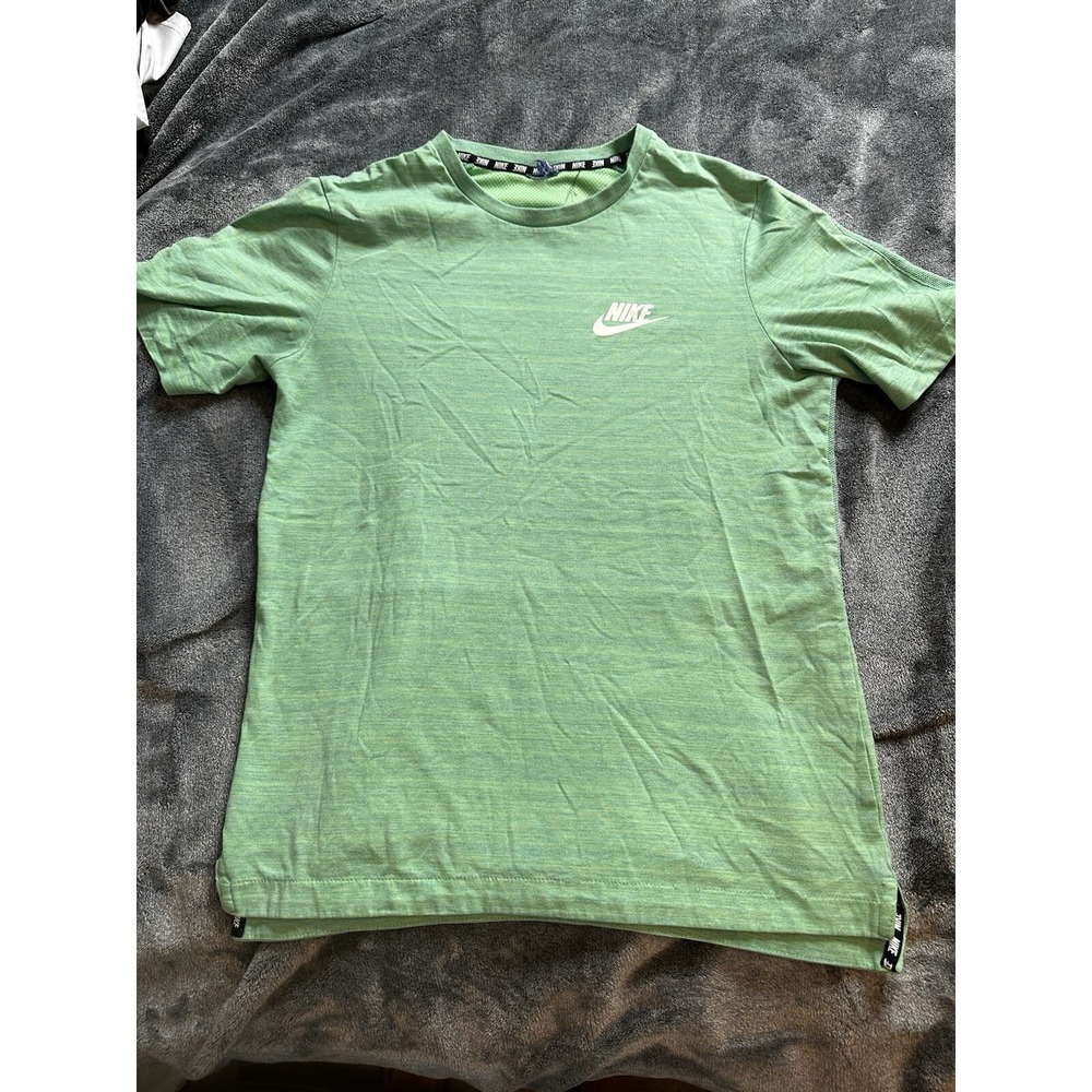 VTG 90s Nike Ring Neck T-Shirt, Large, Green, Blue Tag